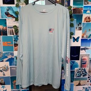 CCA light green/blue fishing shirt. Men’s large.